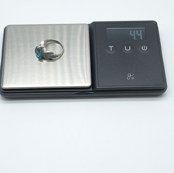 Vintage Sterling Silver Trillion Cut Mystic Topaz Ring Size 6 - Picture 9 of 14